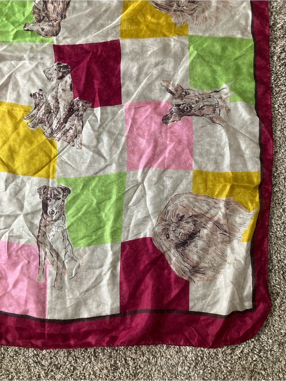 Adorable dog silk scarf/bandana